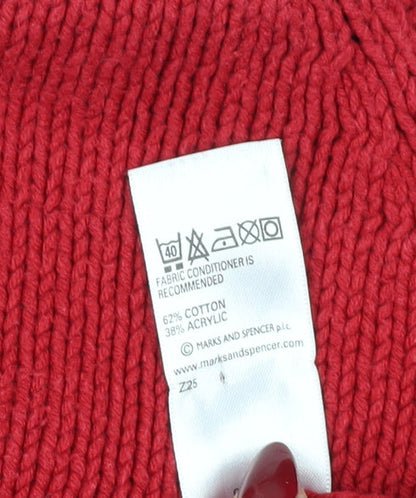 Womens UK Size 10 Marks and Spencer Red Pullover Jumper