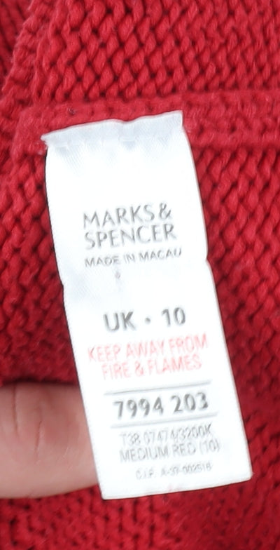 Womens UK Size 10 Marks and Spencer Red Pullover Jumper