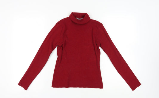 Womens UK Size M M&Co Red Pullover Jumper