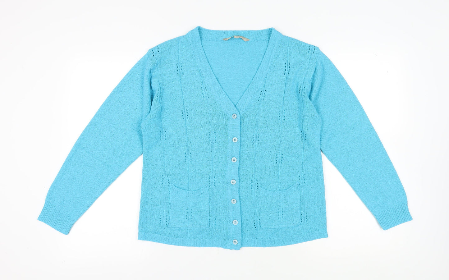Womens UK Size M Akal Collection Blue Cardigan Jumper