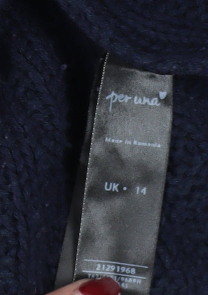 Womens UK Size 14 Marks and Spencer Blue Cardigan Jumper