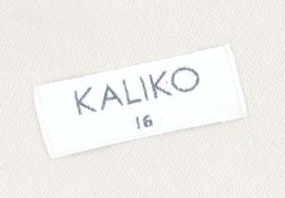 Kaliko Women's Beige Sheath Dress Size 16, Belted Style
