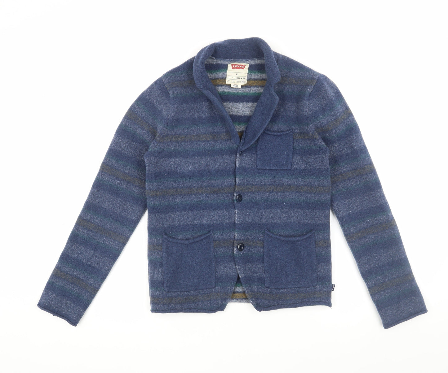 Levi's Women's Blue Striped Wool Cardigan M