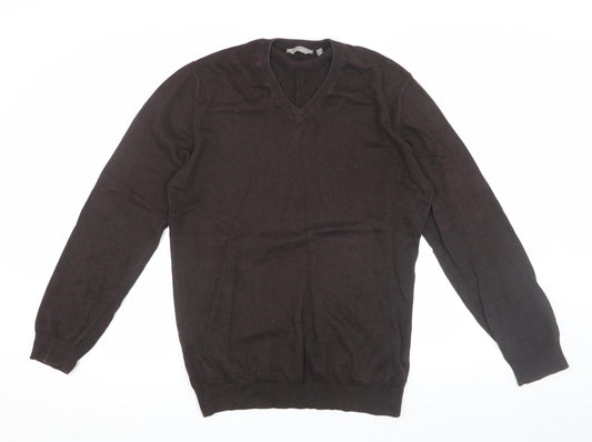 Wolsey Men's Brown V-Neck Pullover Jumper Size S