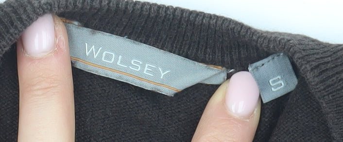 Wolsey Men's Brown V-Neck Pullover Jumper Size S