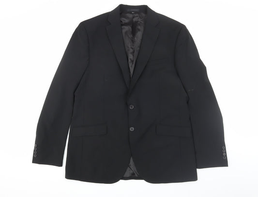 Autograph Men's Black 42 Long Blazer, Wool Blend