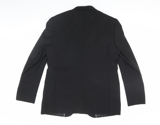Autograph Men's Black 42 Long Blazer, Wool Blend