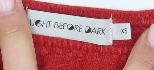Light Before Dark Women's Red XS Cropped Jersey Top