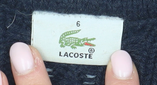 Lacoste Men's Blue Cable-Knit Pullover Jumper Size 10