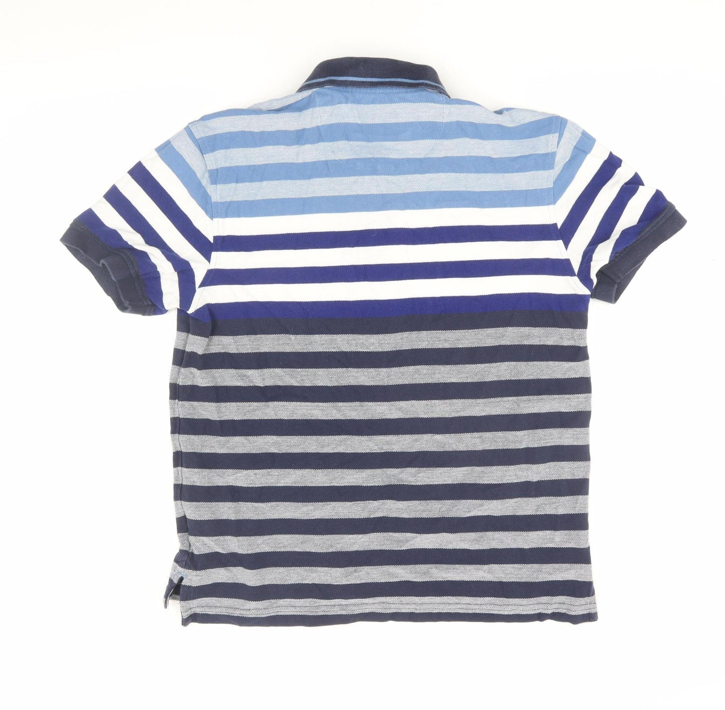 Marks and Spencer Men's Blue Striped Polo, Size S, Regular Fit
