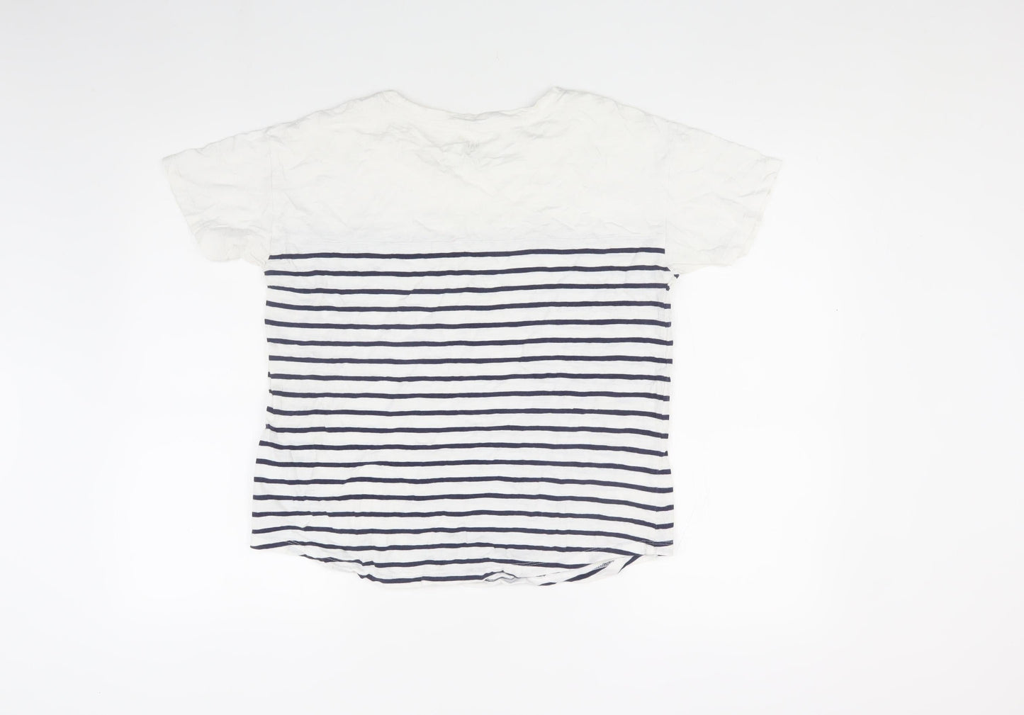 GAP Women's White Striped T-Shirt, Size S