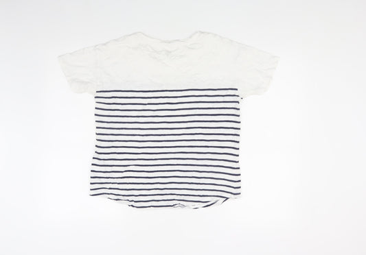 GAP Women's White Striped T-Shirt, Size S