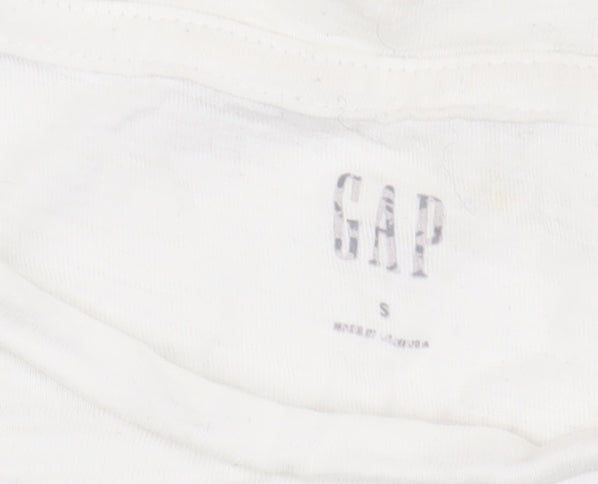 GAP Women's White Striped T-Shirt, Size S