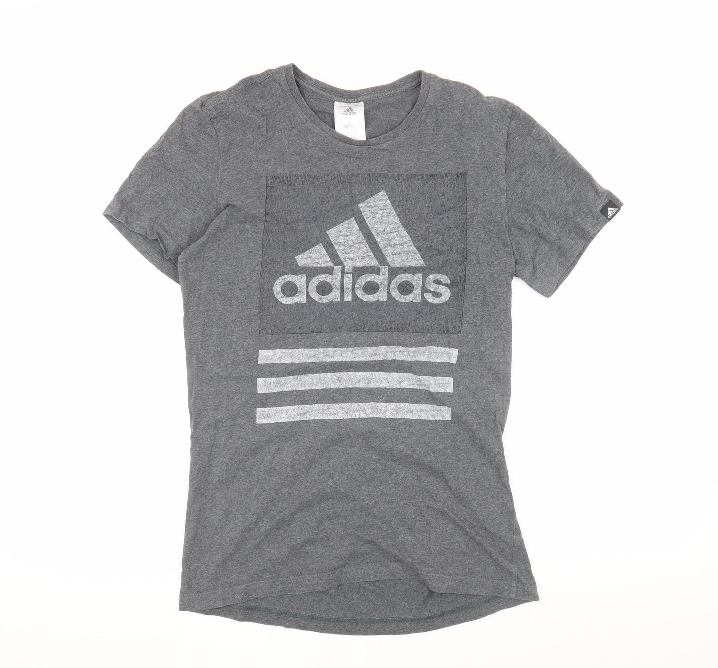 Adidas Men's Grey T-Shirt, Small, Graphic Logo, Cotton