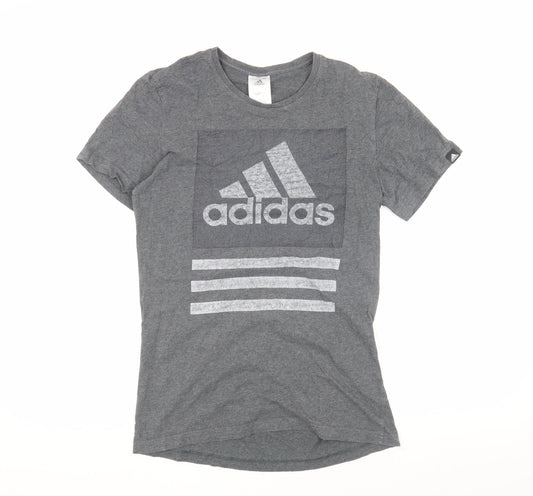 Adidas Men's Grey T-Shirt, Small, Graphic Logo, Cotton