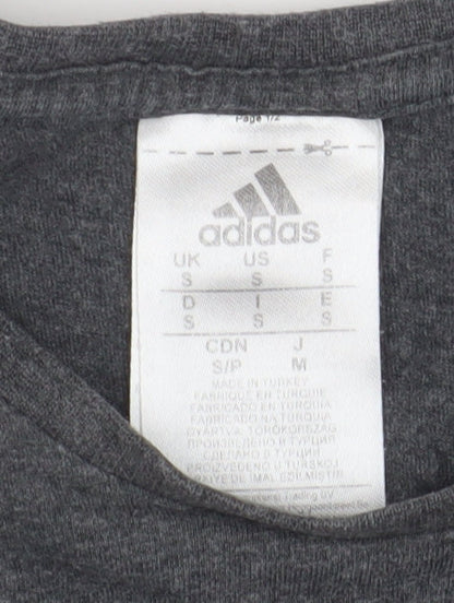 Adidas Men's Grey T-Shirt, Small, Graphic Logo, Cotton