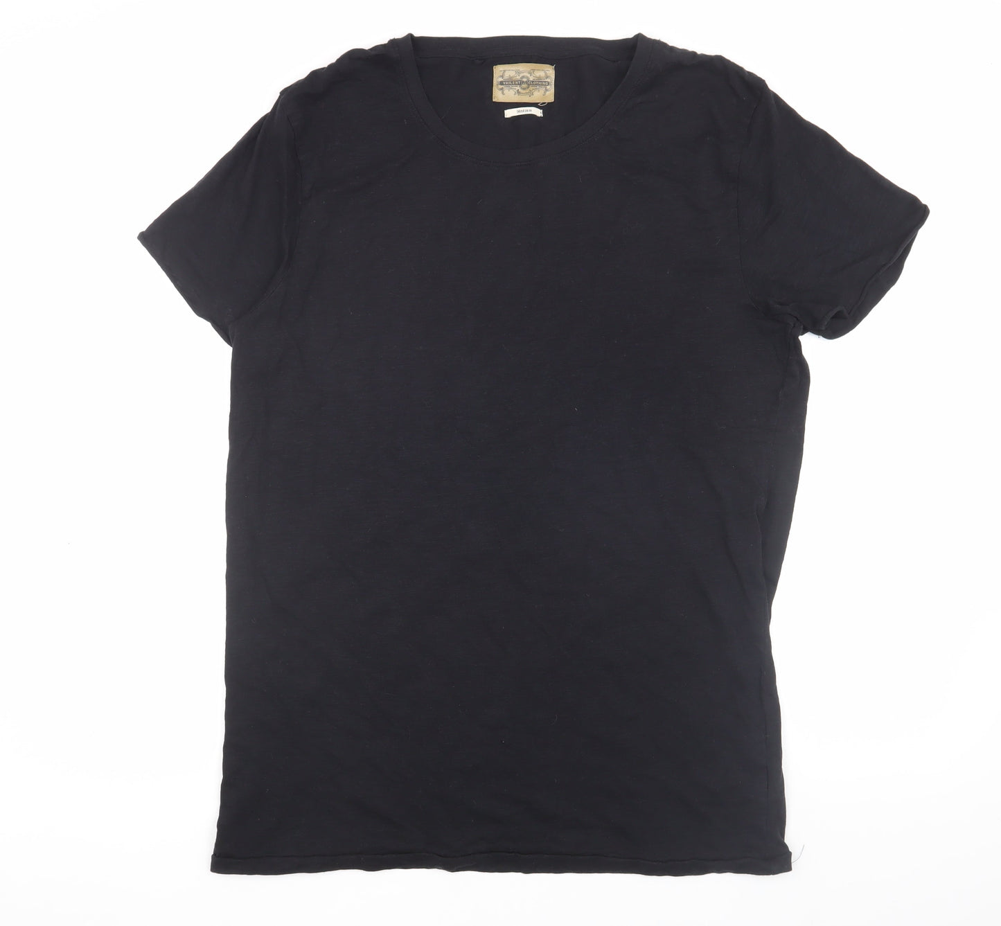 Vailent Men's Medium Black Cotton Crew Neck T-Shirt