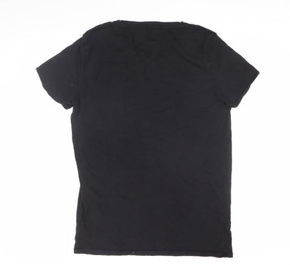 Vailent Men's Medium Black Cotton Crew Neck T-Shirt