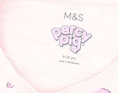 Marks and Spencer Girls Pink Percy Pig T-Shirt 9-10 Years