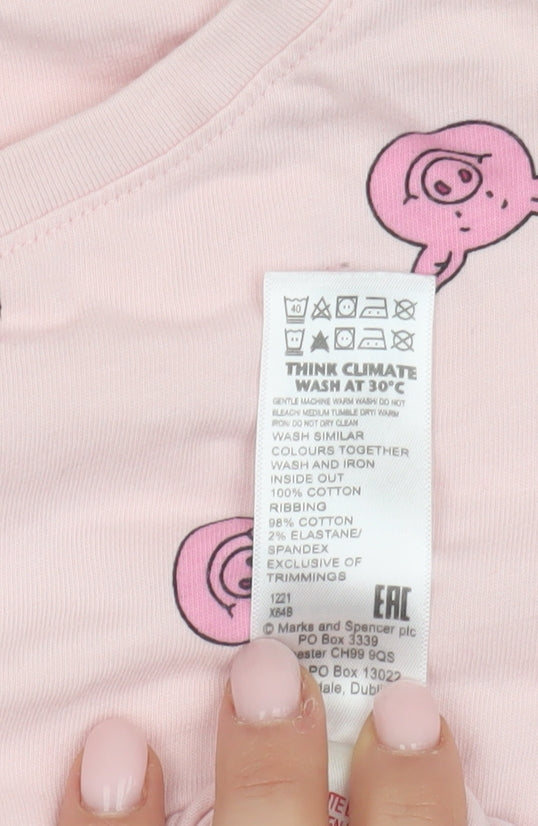 Marks and Spencer Girls Pink Percy Pig T-Shirt 9-10 Years