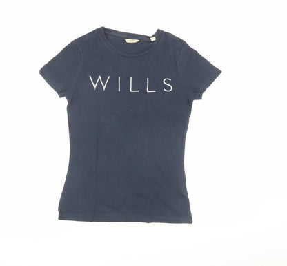 Jack Wills Women's Blue Slim Fit T-Shirt UK 6