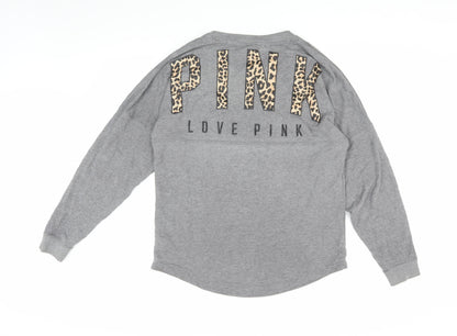 Victoria's Secret PINK Grey Logo Sweatshirt M Women's Casual