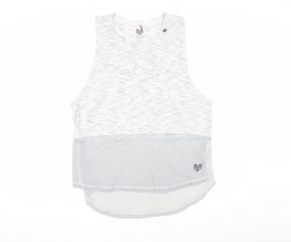 Womens UK Size 14 Pink Soda White Basic Tank