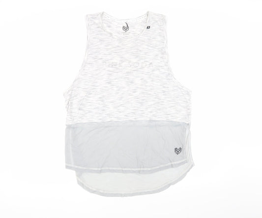 Womens UK Size 14 Pink Soda White Basic Tank