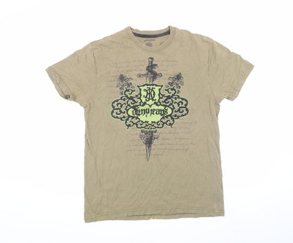 Mens UK Size L DKNY Beige  T-Shirt
