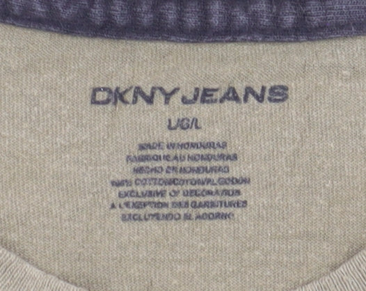 Mens UK Size L DKNY Beige  T-Shirt