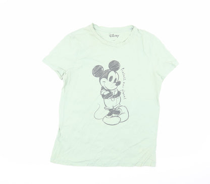 Womens UK Size 10 Disney Green Basic T-Shirt