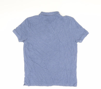 Lyle & Scott Men's Blue Polo, Size M, Casual Short Sleeve