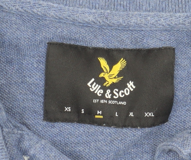 Lyle & Scott Men's Blue Polo, Size M, Casual Short Sleeve