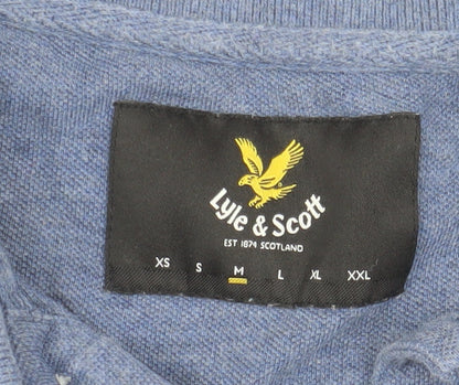 Lyle & Scott Men's Blue Polo, Size M, Casual Short Sleeve