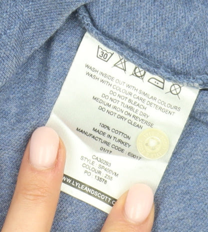 Lyle & Scott Men's Blue Polo, Size M, Casual Short Sleeve