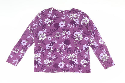 Womens UK Size L Isle Essentials Purple  T-Shirt