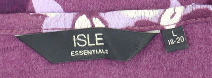 Womens UK Size L Isle Essentials Purple  T-Shirt
