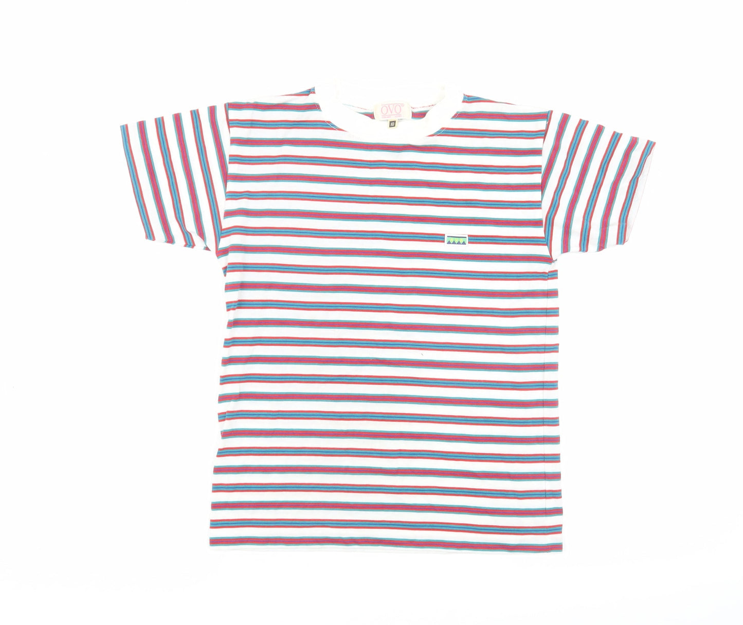OVO Multicoloured Striped Boys T-Shirt Size 14 Casual Style