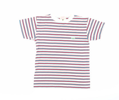 OVO Multicoloured Striped Boys T-Shirt Size 14 Casual Style