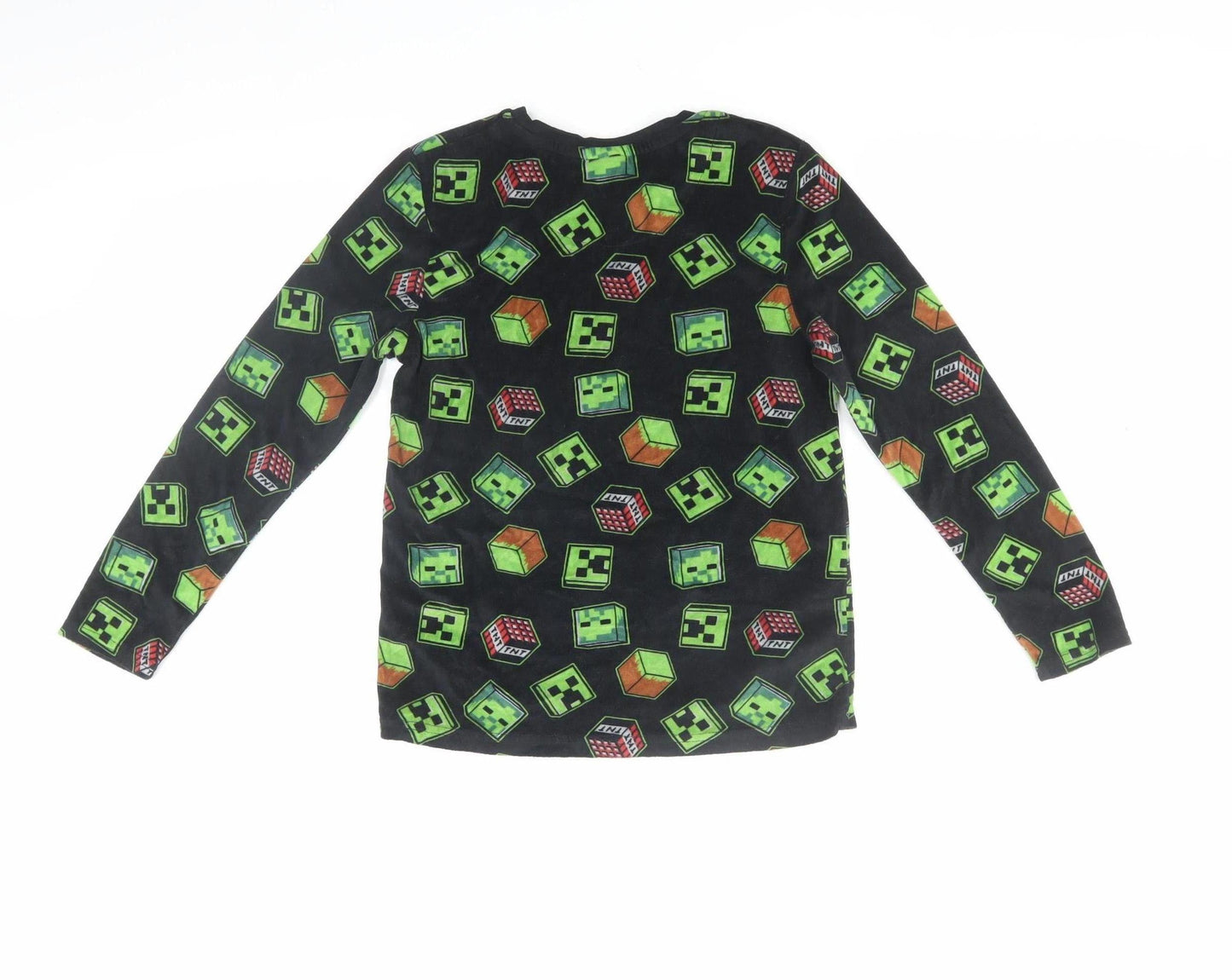 Minecraft Boys Black Pyjama Top 9-10 Years Graphic Print