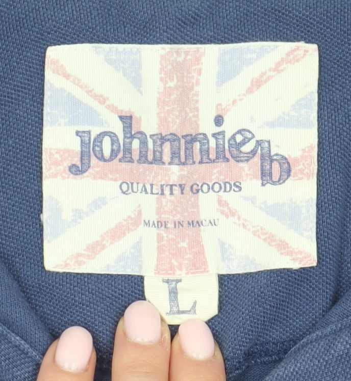 johnnie b Unisex Blue Polo Shirt - Size L, Classic Style