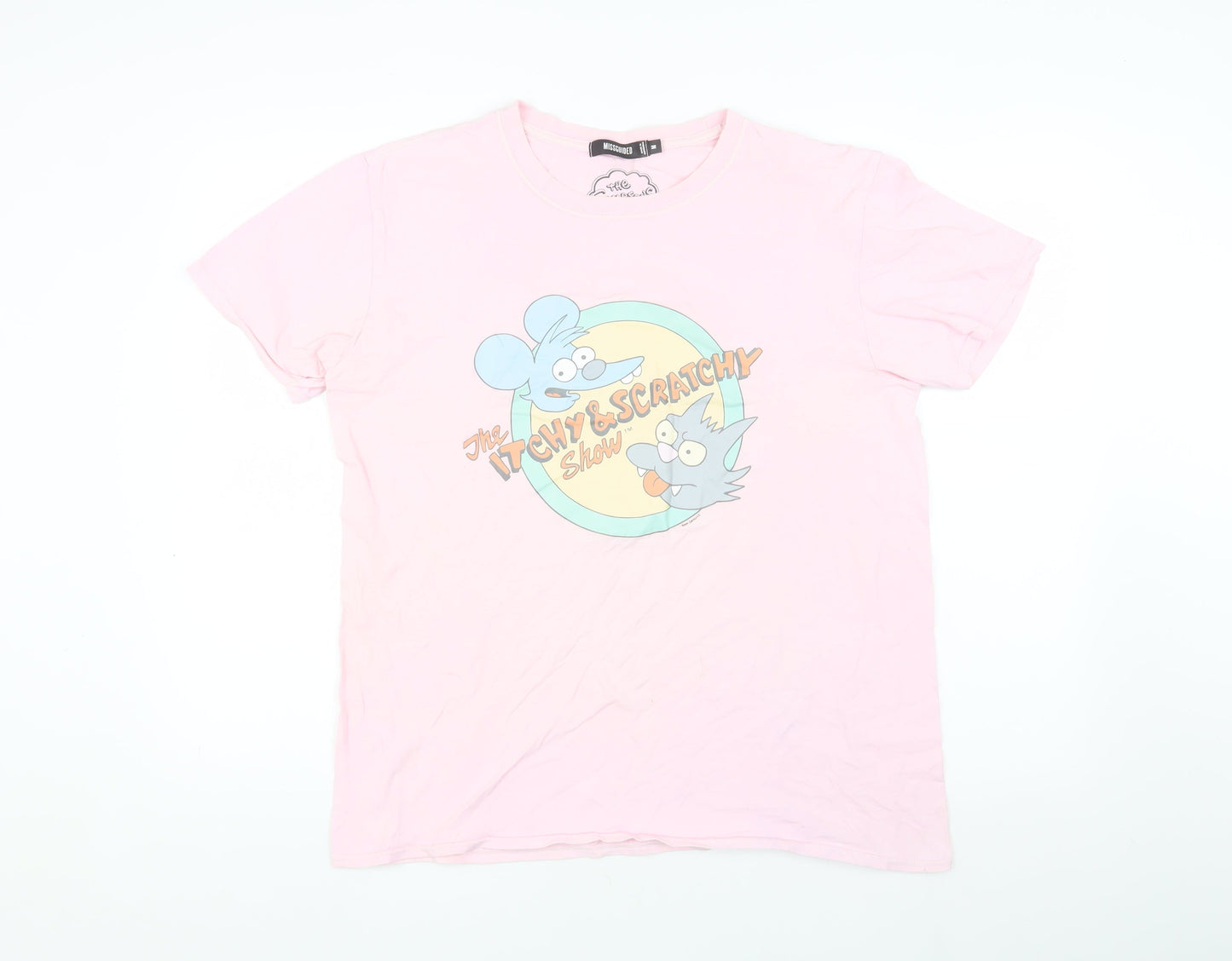 Womens UK Size M Missguided Pink Basic T-Shirt