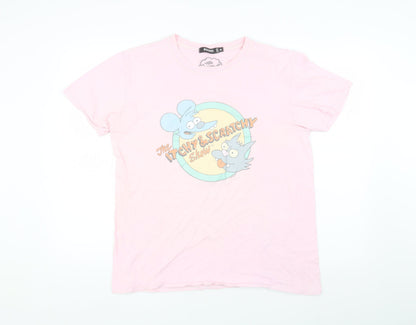 Womens UK Size M Missguided Pink Basic T-Shirt