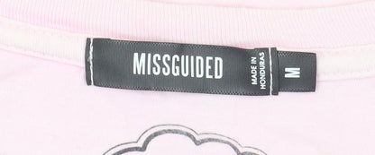 Womens UK Size M Missguided Pink Basic T-Shirt