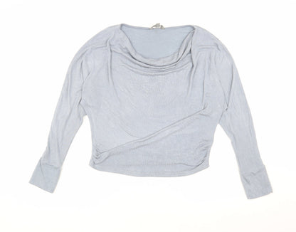 Lily and Me Women's Blue Cowl Neck Dolman Blouse 10
