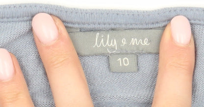 Lily and Me Women's Blue Cowl Neck Dolman Blouse 10