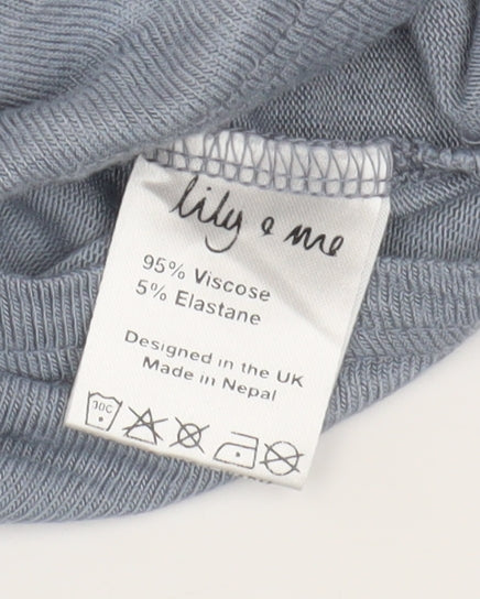 Lily and Me Women's Blue Cowl Neck Dolman Blouse 10