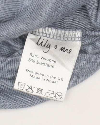 Lily and Me Women's Blue Cowl Neck Dolman Blouse 10