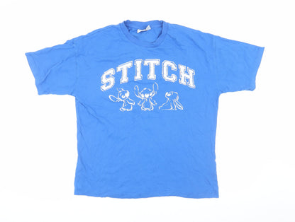 Unisex Adults UK Size XS Disney Blue Jersey T-Shirt