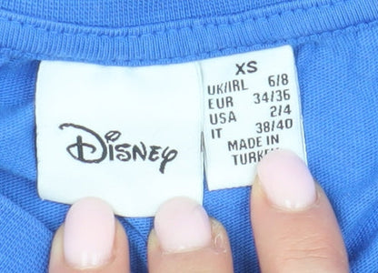Unisex Adults UK Size XS Disney Blue Jersey T-Shirt